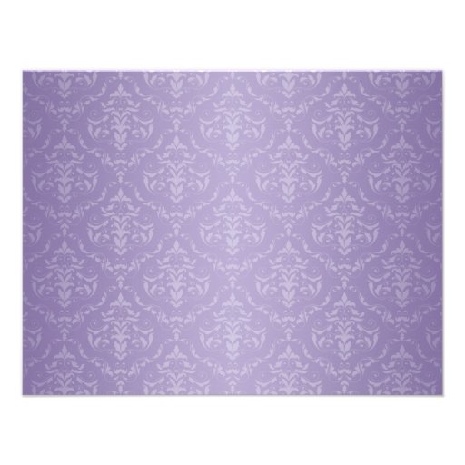 Gray & Purple Damask Wedding Reception ONLY Custom Announcements