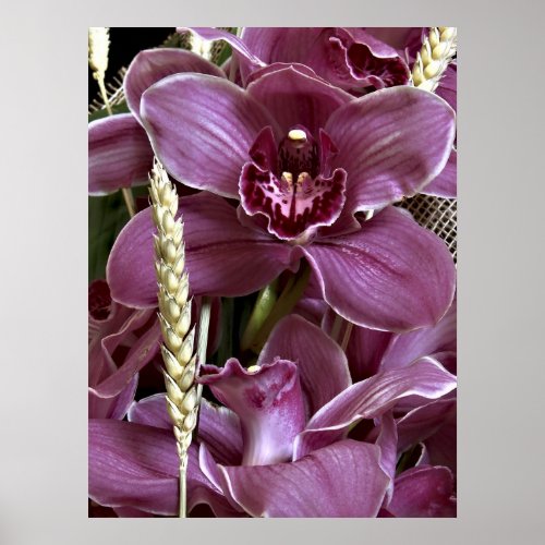 Gray Purple Orchid Poster