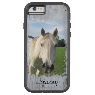 Gray Quarter Horse on Whitewashed Board Tough Xtreme iPhone 6 Case