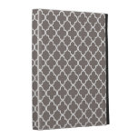 Gray Quatrefoil Clover Pattern iPad Case