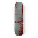 Gray red graffiti style text art skateboard