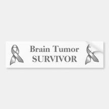 Gray Ribbon Survivor Bumper Sticker