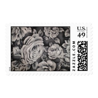 gray roses stamp