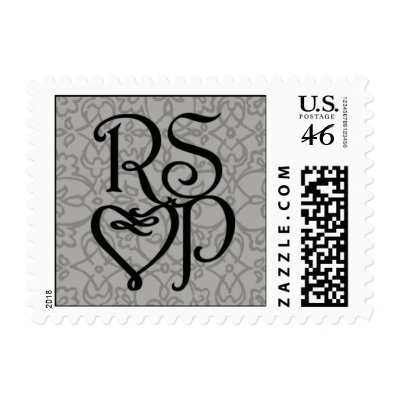 Gray RSVP Heart Stamp