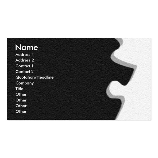 Gray Sandstone Puzzle Profile Card Business Card Template (front side)