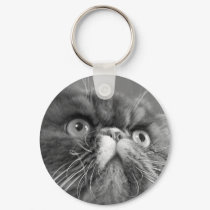gray scale persian Keychain by KatAnnette gray scale persian Keychain