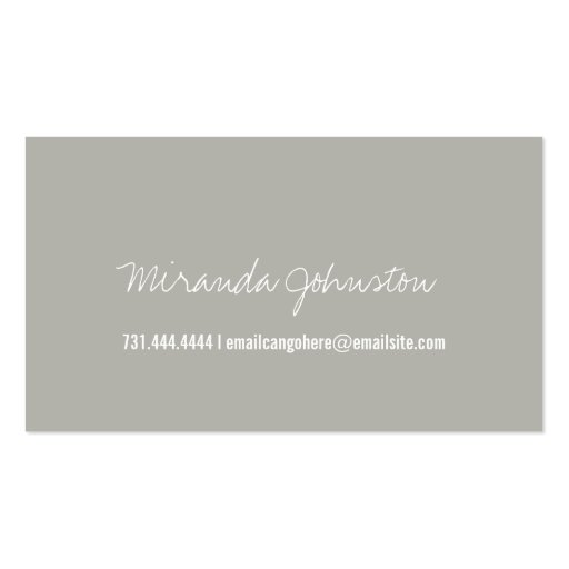 Gray Script Design Calling Cards Business Card Templates (front side)
