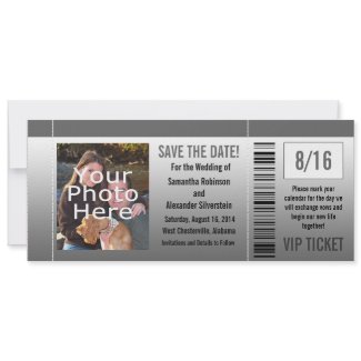 Gray Shades Photo Ticket invitation