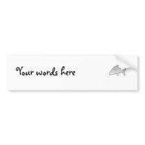 Gray shark bumper sticker