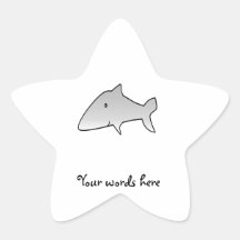 Gray shark star stickers