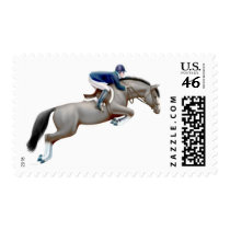 Gray Show Jumper Horse Postage