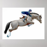 Gray Show Jumping Horse Print