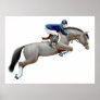 Gray Show Jumping Horse Print