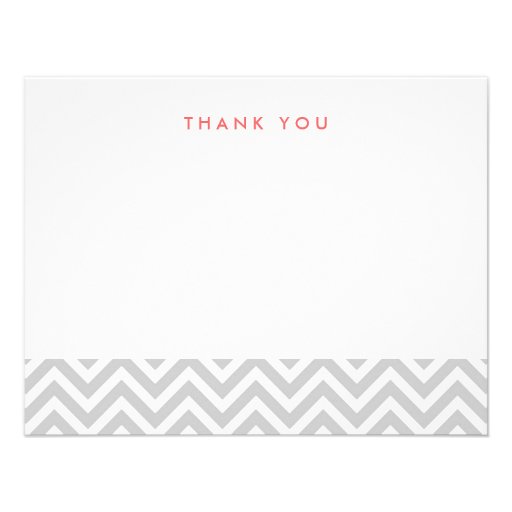 Gray Simple Chevron Thank You Note Cards