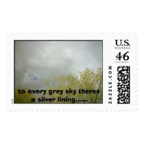 gray skies, to every grey sky theres a silver l... postage by tinkerbellekel gray skies, to every grey sky theres a silver l... postage