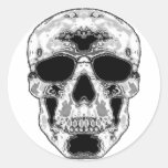Gray Skull Alpha Round Sticker
