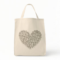 Gray Skull Heart bags