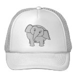 Gray Sleepy Elephant. Cartoon. Hats
