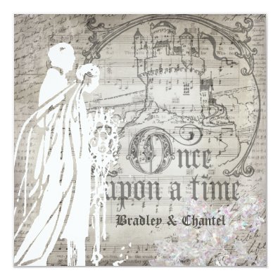 Gray Song Once Upon a Time Invitation 5.25" Square Invitation Card