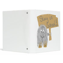 Gray stay in School 3 Ring Binder