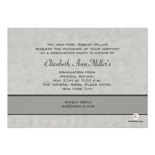 Gray Stethoscope - Graduation Party Invitation