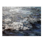 Gray Stormy Beach Painting Ocean Waves Post Cards