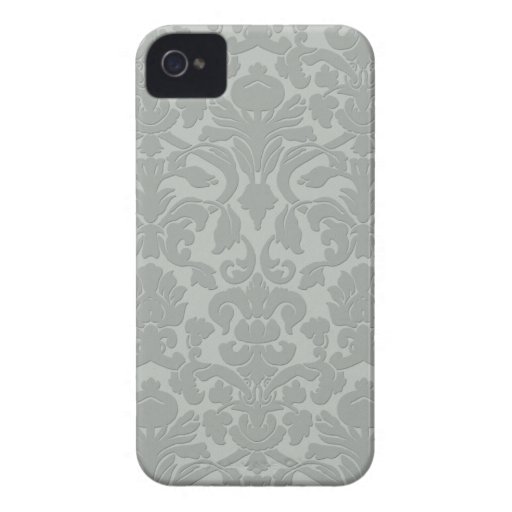 Gray Subtle Embossed Style Damask Iphone 4/4S Case iPhone 4 Covers