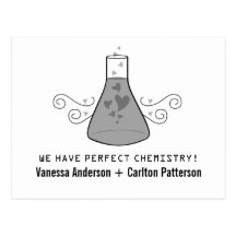 Gray Sweet Chemistry Save the Date Postcard