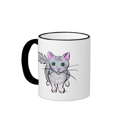 Gray Tabby Coffee Mug by Quequay