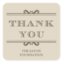 Gray taupe refine elegance thank you labels sticker