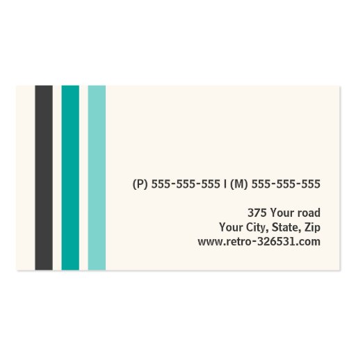 Gray teal aqua blue stripes modern stylish business card templates (back side)