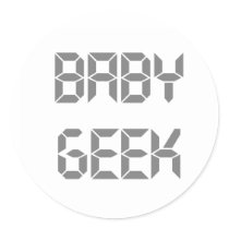 Gray Text Baby Geek stickers by toddlersplace Gray Text Baby Geek stickers