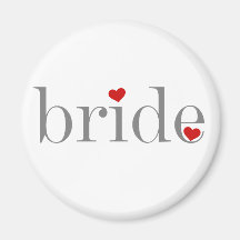 Gray Text Bride Fridge Magnet