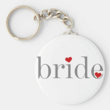 Gray Text Bride Key Chains