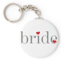 Gray Text Bride Key Chains