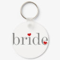 Gray Text Bride keychains