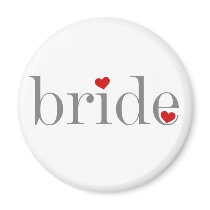 Gray Text Bride Fridge Magnet