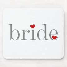 Gray Text Bride Mouse Pad