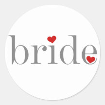 Gray Text Bride Round Stickers