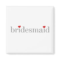 Gray Text Bridesmaid Fridge Magnet