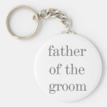 Gray Text Father of Groom Keychains
