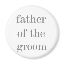 Gray Text Father of Groom Fridge Magnet