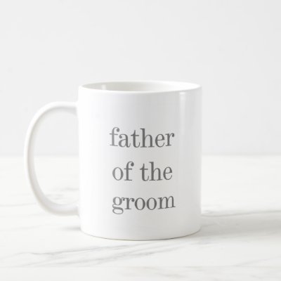 Gray Text Father of Groom Coffee Mugs