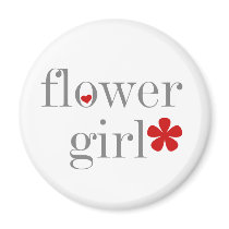Gray Text Flower Girl magnets