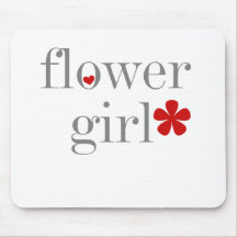 Gray Text Flower Girl Mouse Mat