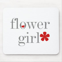 Gray Text Flower Girl Mouse Mat