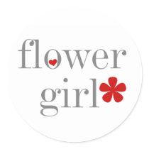 Gray Text Flower Girl stickers