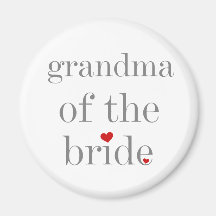 Gray Text Grandma of Bride Fridge Magnet