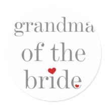 Gray Text Grandma of Bride Sticker