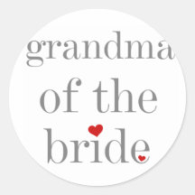 Gray Text Grandma of Bride Sticker